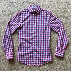 Express pink plaid dress shirt